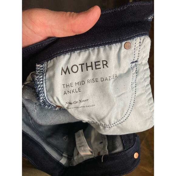 Mother Jeans: The Mid Rise Dazzler Ankle Blue Dark Wash Denim size 25 - Picture 9 of 15